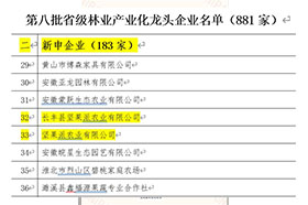 第八批省級(jí)林業(yè)產(chǎn)業(yè)化龍頭企業(yè)